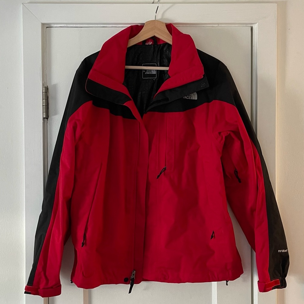 Red Northface windbreaker
